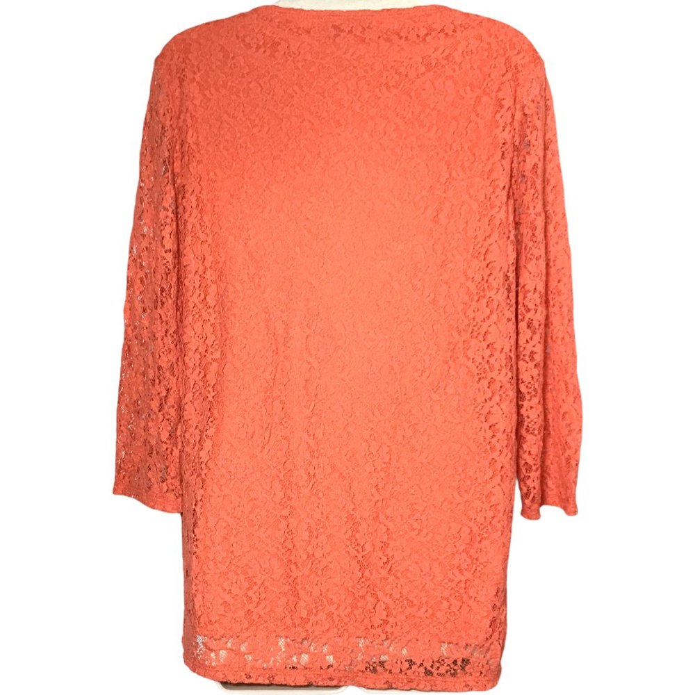 Peck & Peck Coral Lace Scoop Neck Tunic - Picture 10 of 11